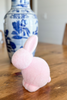 Flocked Pastel Seated Bunny With Pom Pom Tail