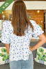 Adrienne Juliette Top in Royal Daisy