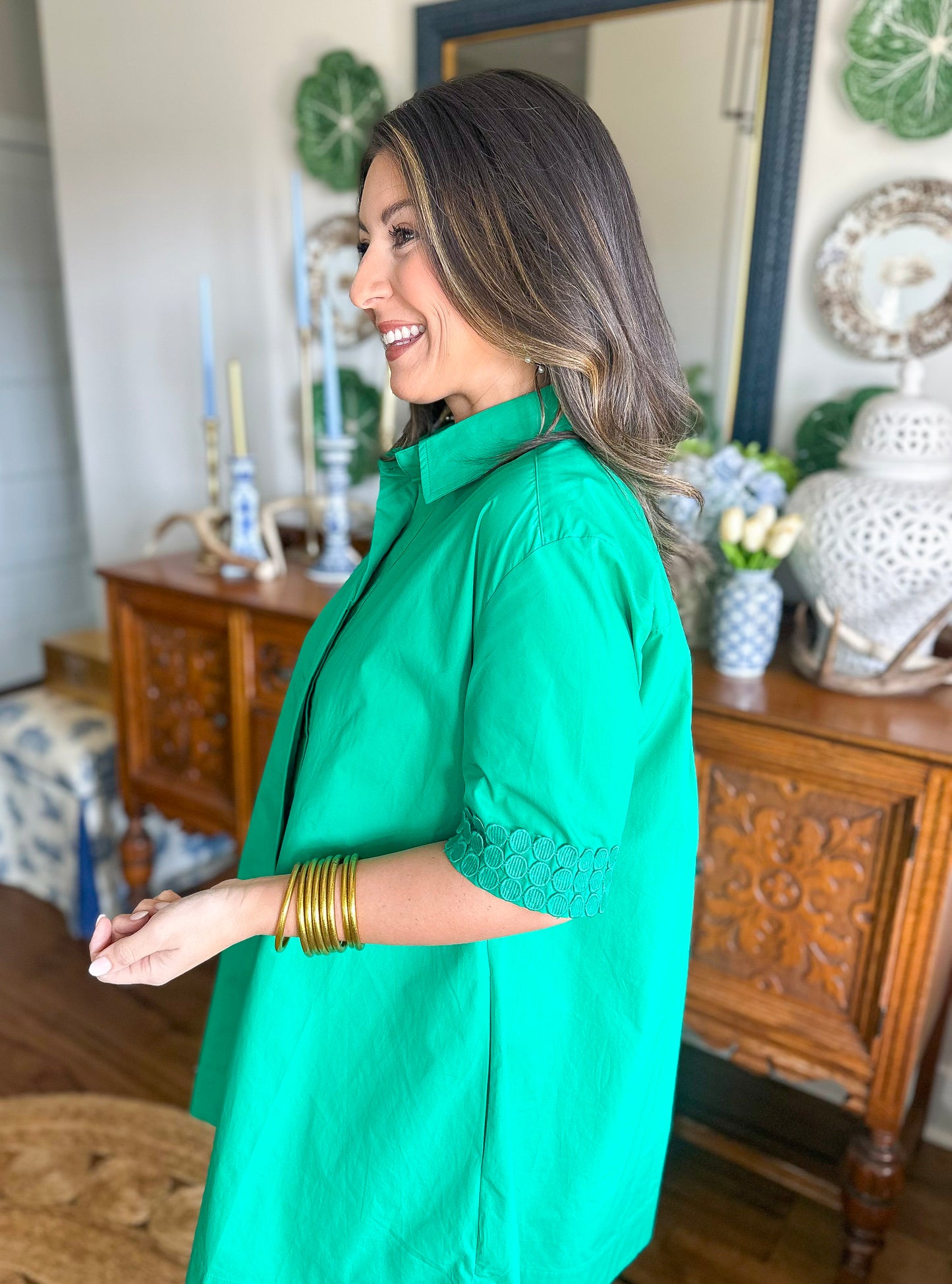 Caryn Lawn | Penny Dress Green