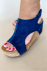 Carley Wedge in Navy Suede