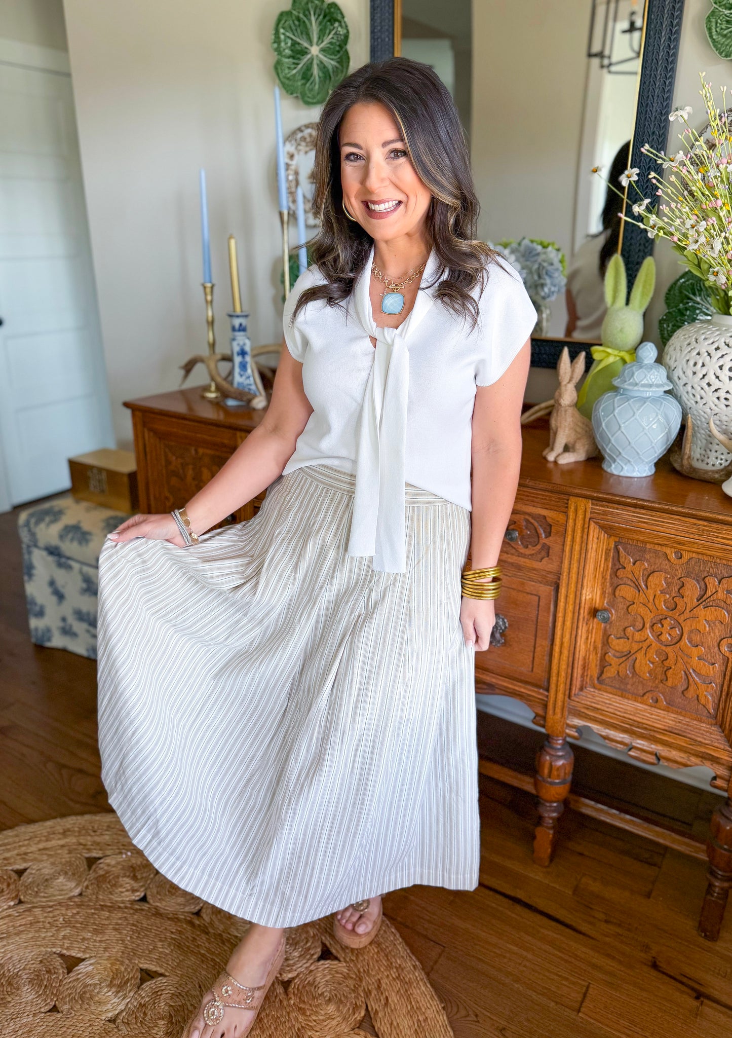 The Madison Pleated Midi Skirt
