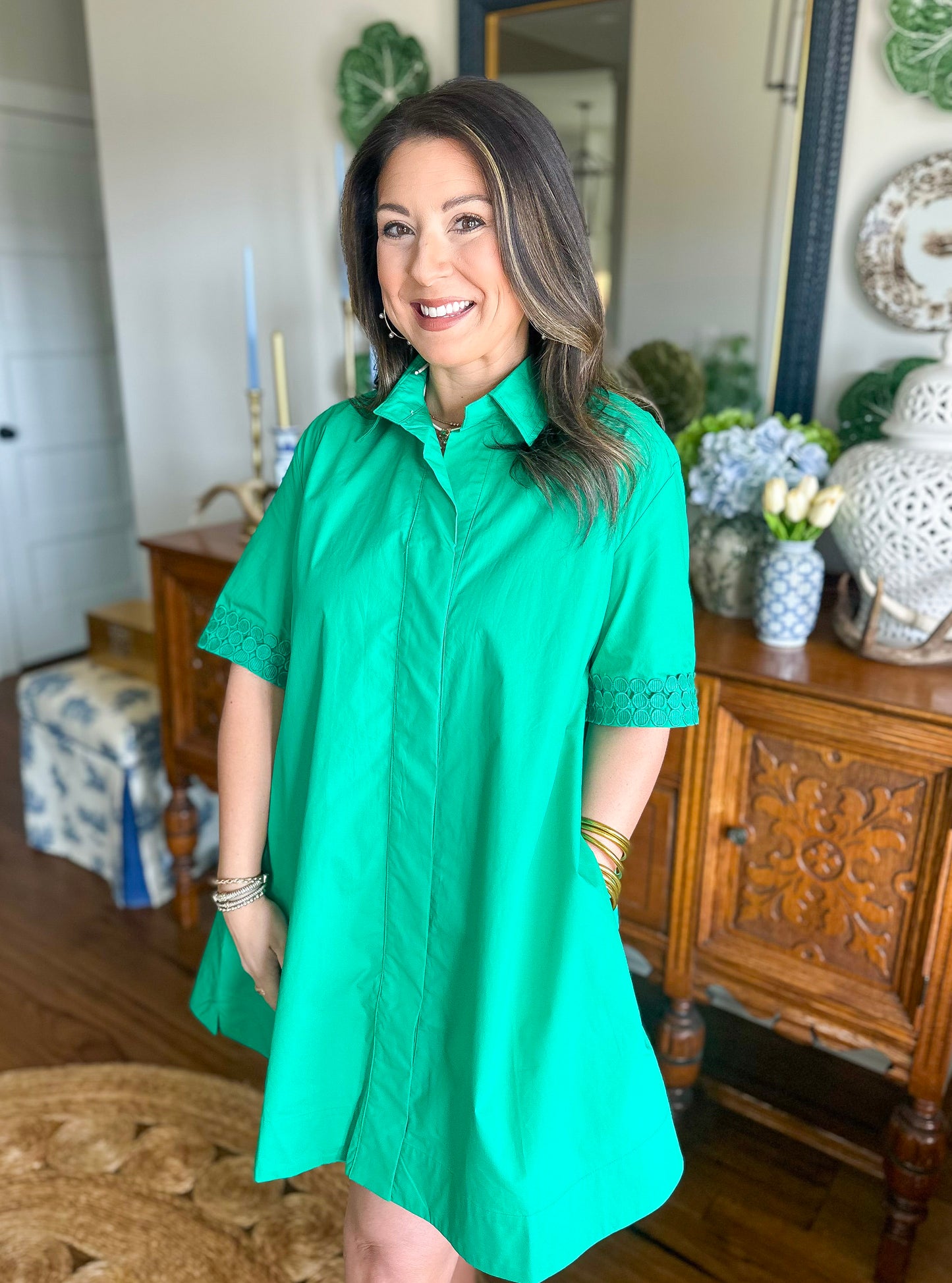 Caryn Lawn | Penny Dress Green