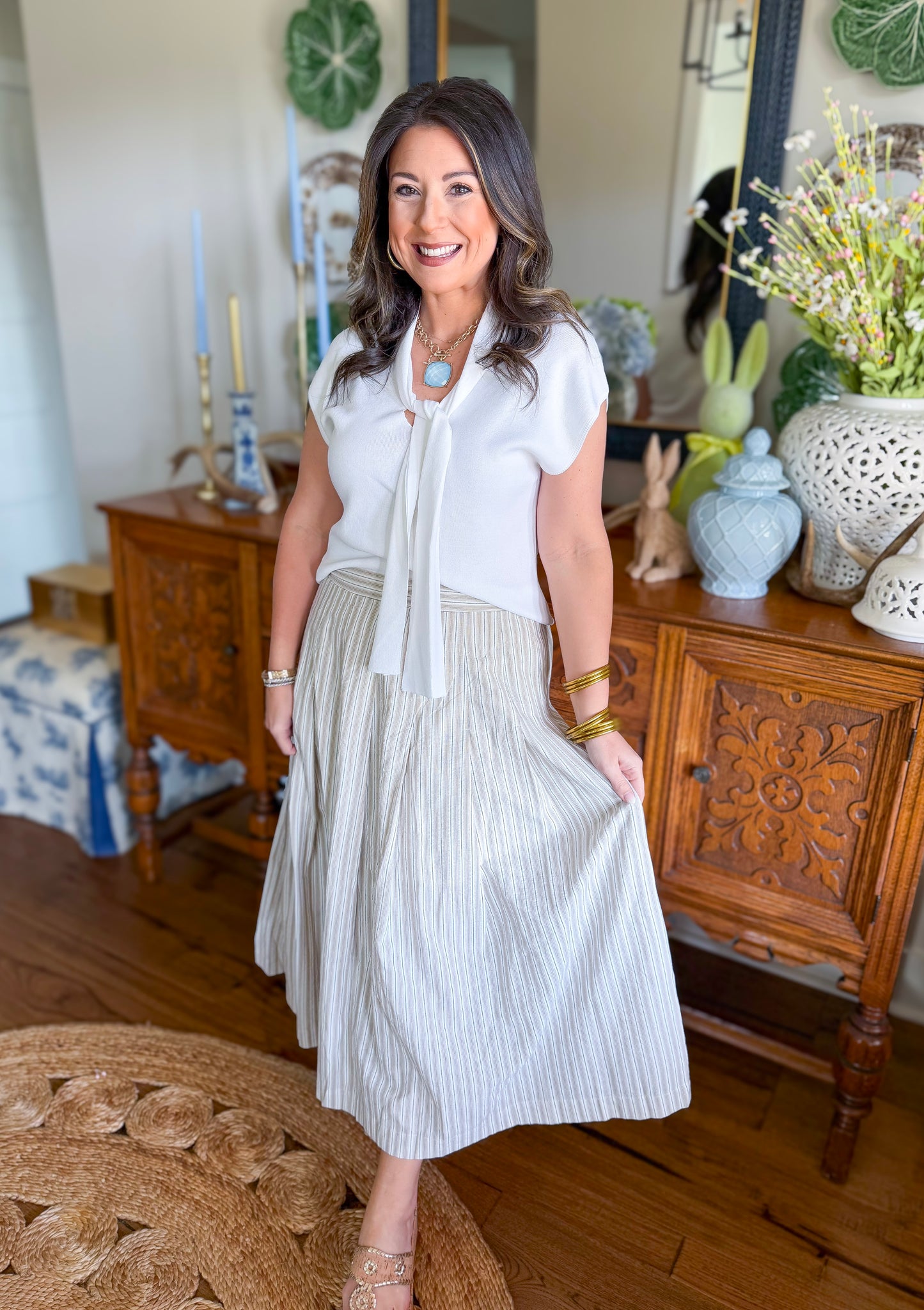 The Madison Pleated Midi Skirt