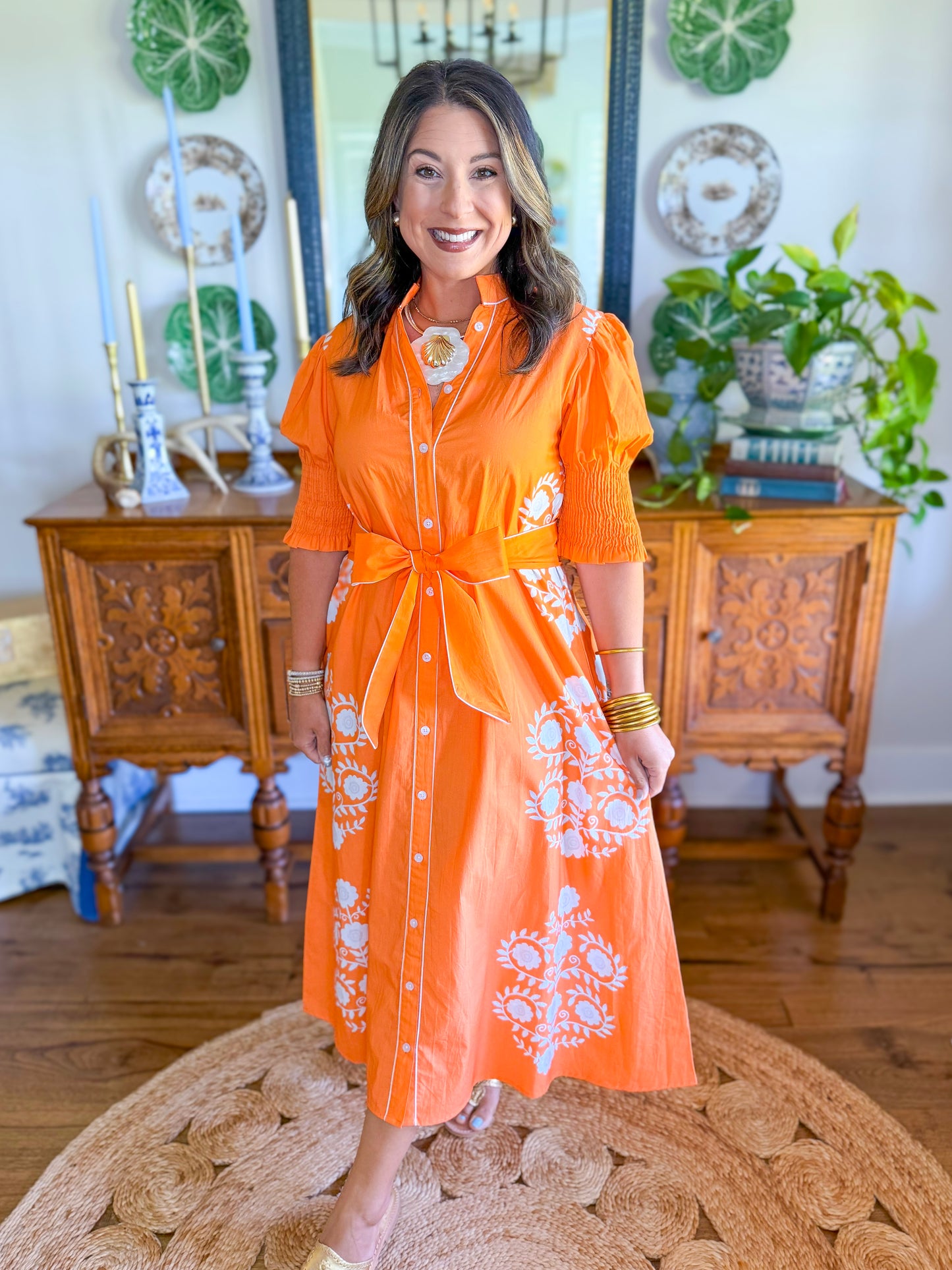 Victoria Dunn Kiawah Dress in Tangerine