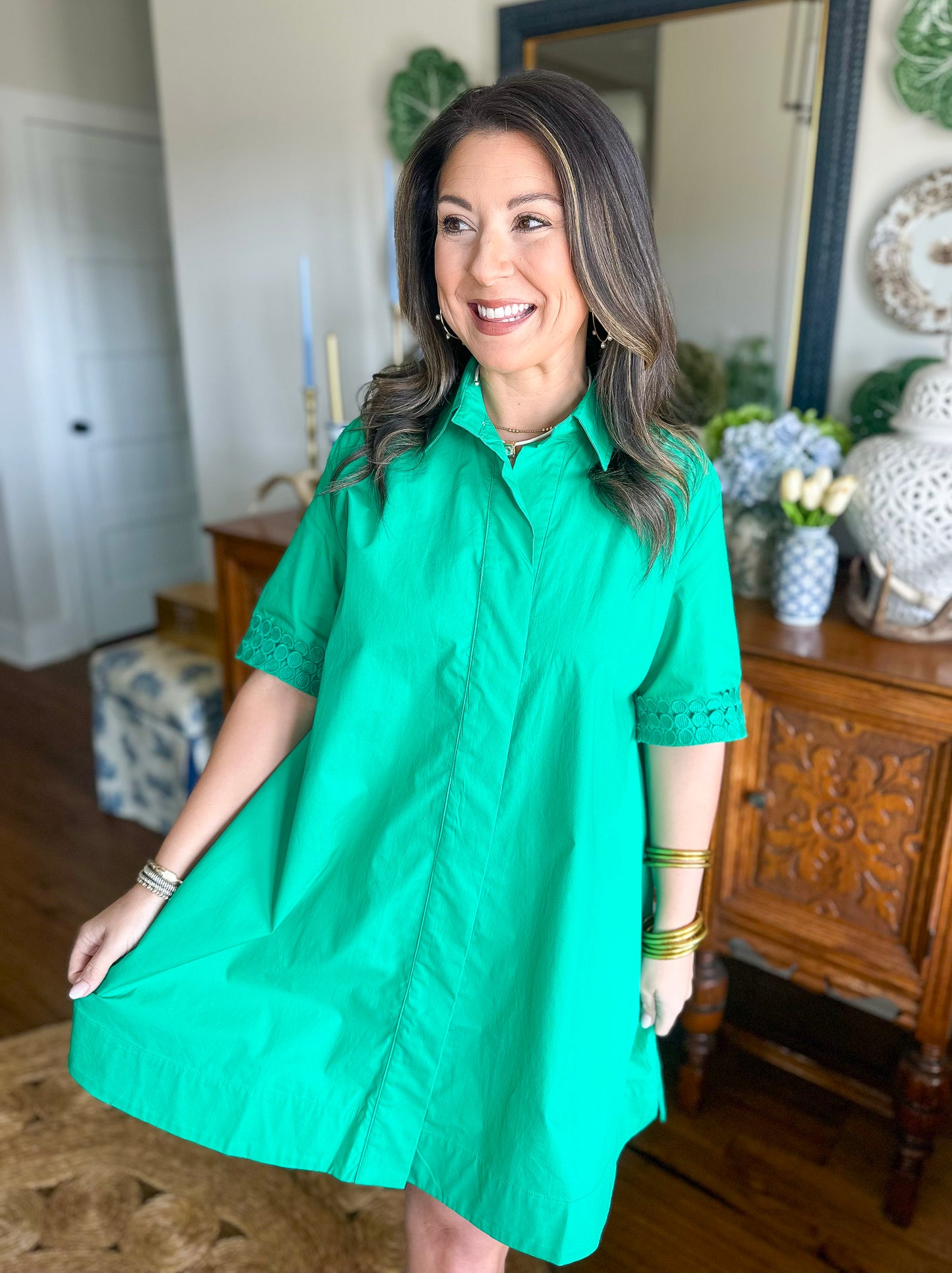 Caryn Lawn | Penny Dress Green