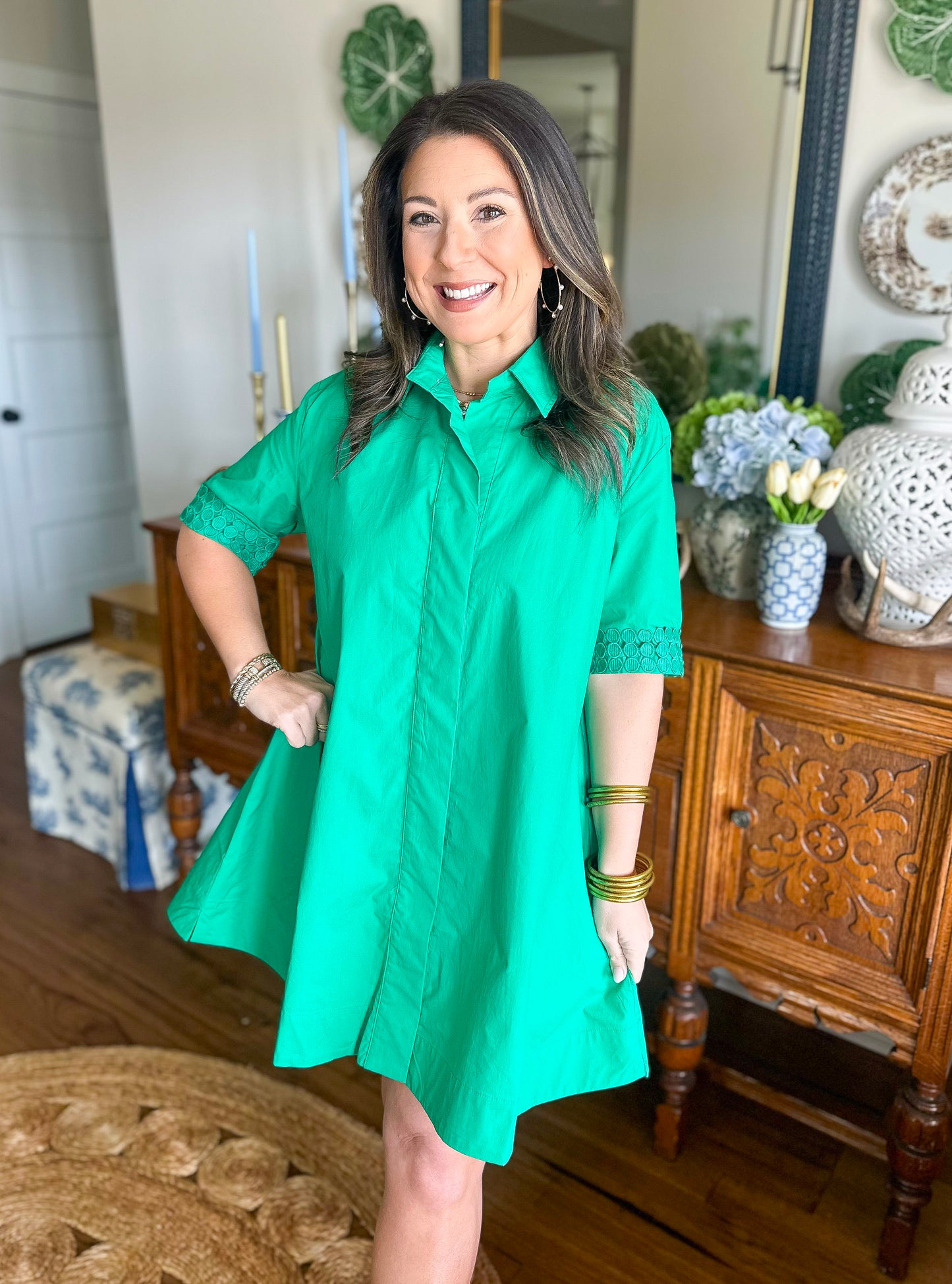 Caryn Lawn | Penny Dress Green