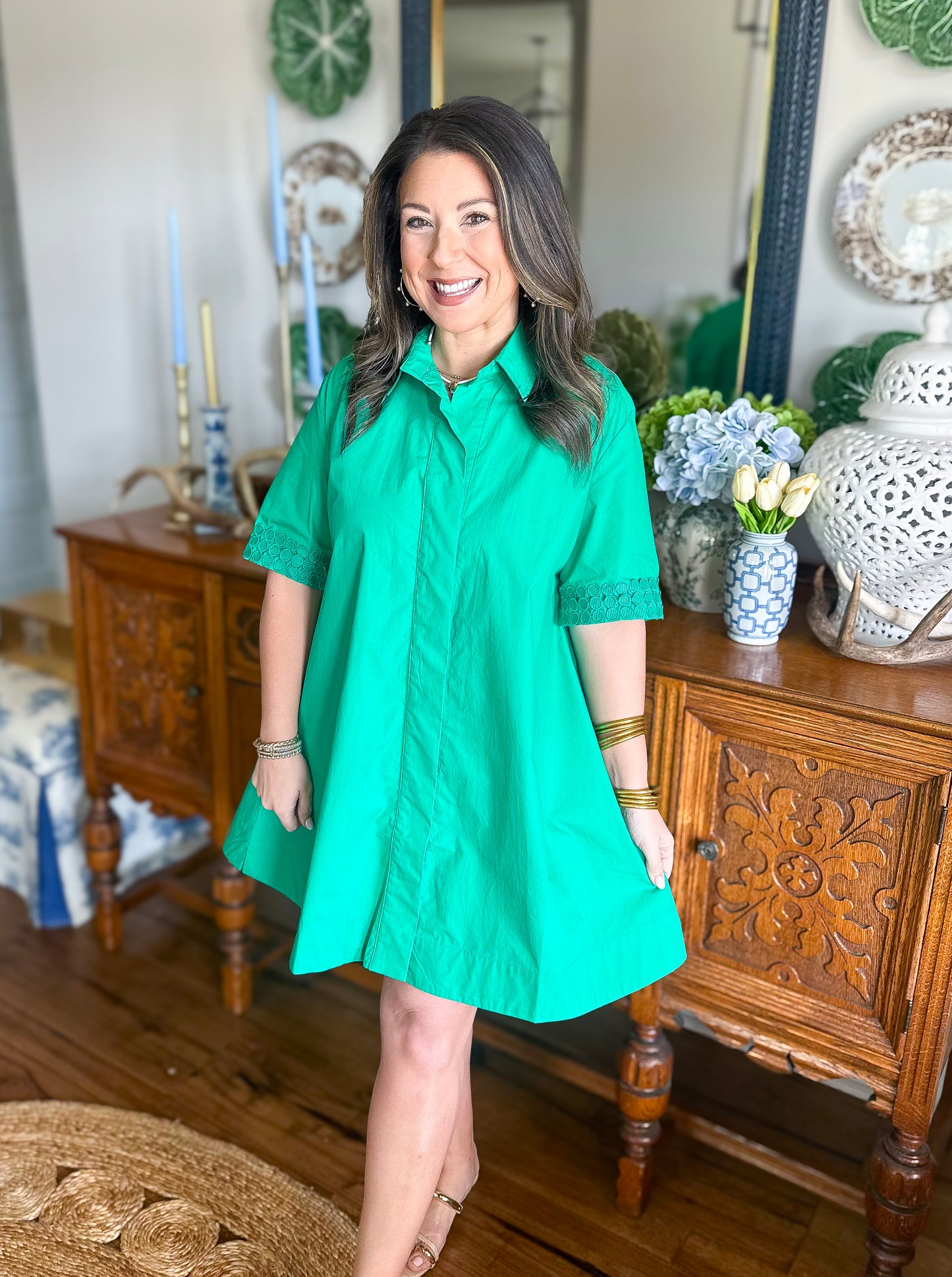 Caryn Lawn | Penny Dress Green