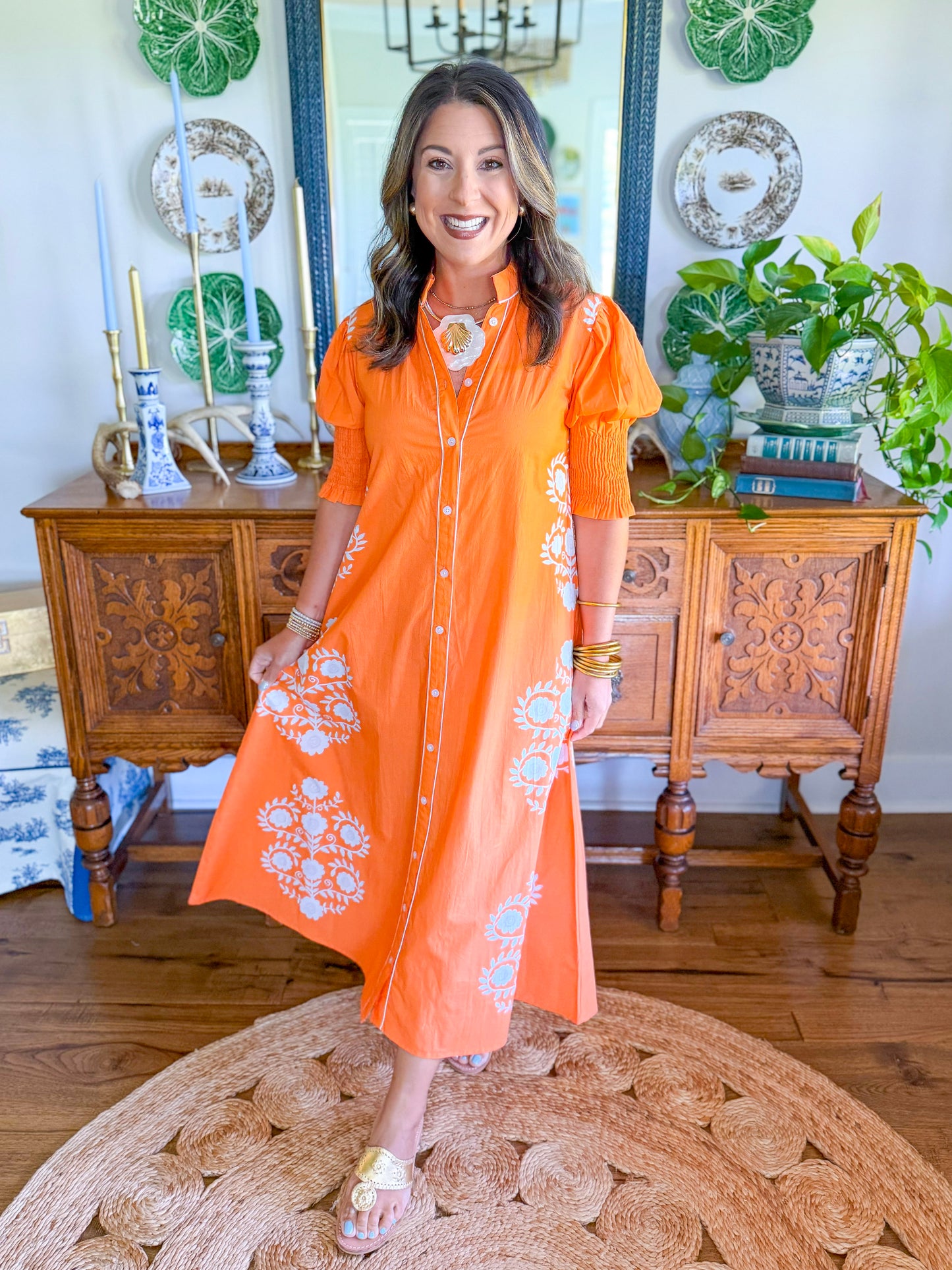 Victoria Dunn Kiawah Dress in Tangerine