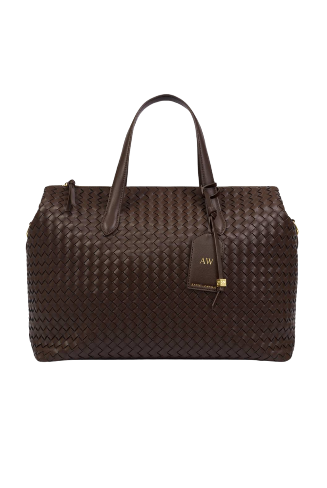 Katie Loxton | Milan Hand Woven Cabin Bag in Chocolate