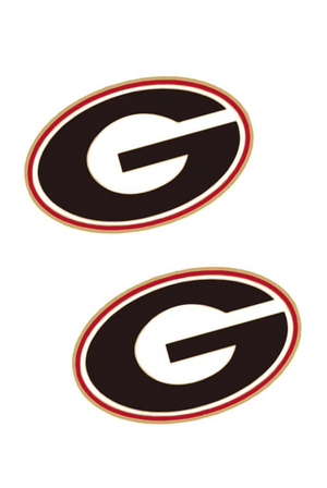 Georgia Bulldogs Enamel Stud Earrings in Black/Red