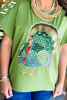 Queen of Sparkles Olive Green Big Turkey Tee