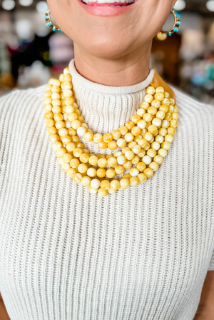 The Olivia Necklace in Marble Mustard