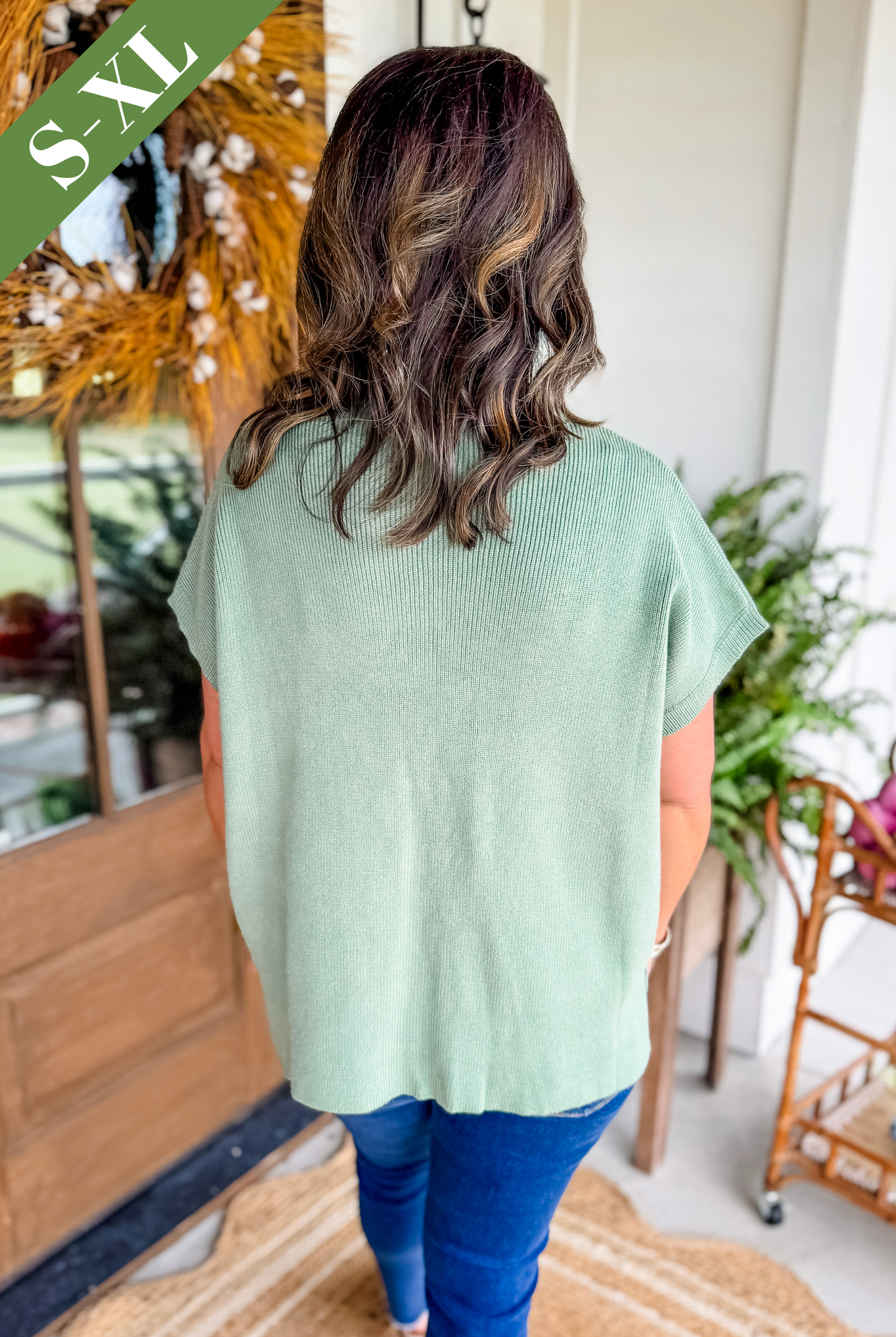 Just a Feeling Sweater Top in Sage