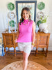 City Sleek Mock Neck Top in Pink