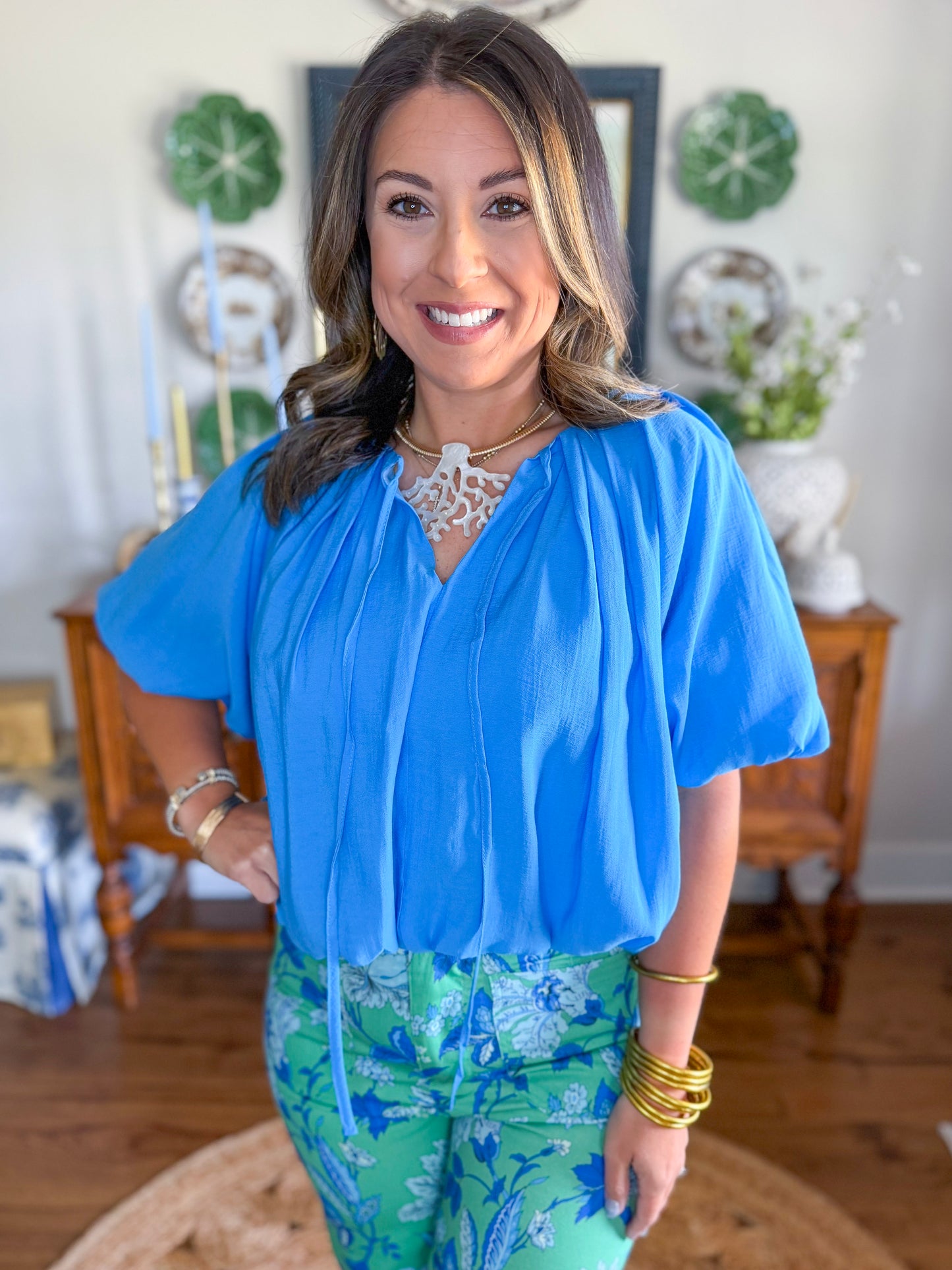 Cloud Nine Bubble Top in Blue