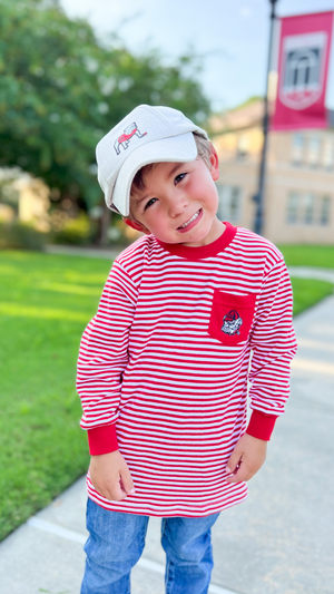 Youth Georgia Bulldogs Striped Long Sleeve Shirt in Red