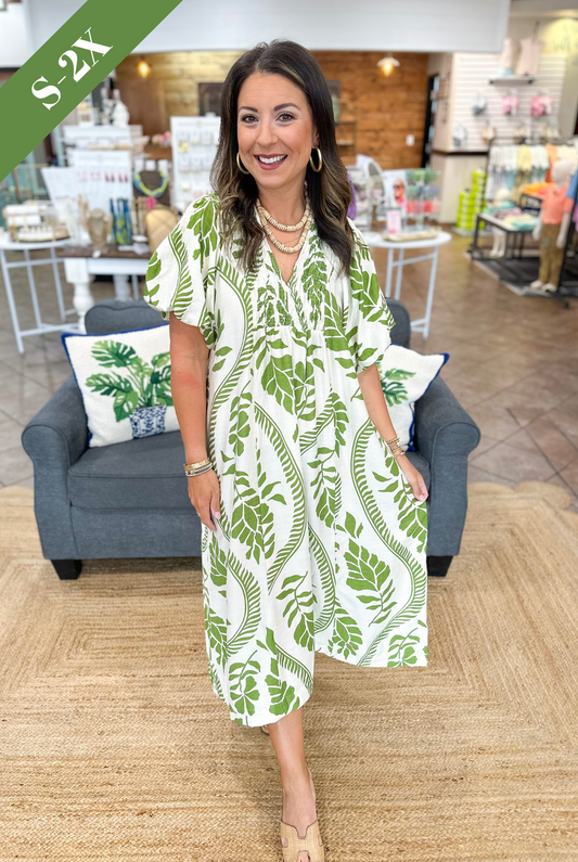 Tropical Blooms Midi Dress