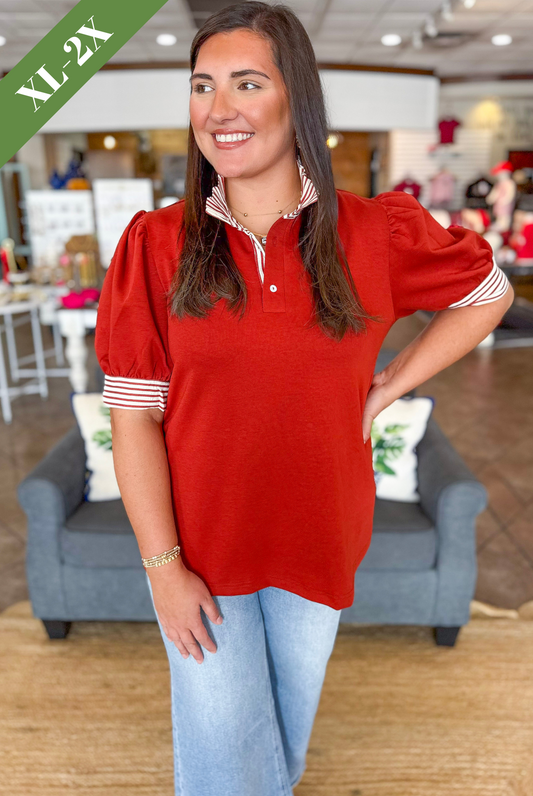 Autumn Luxe Top in Rust