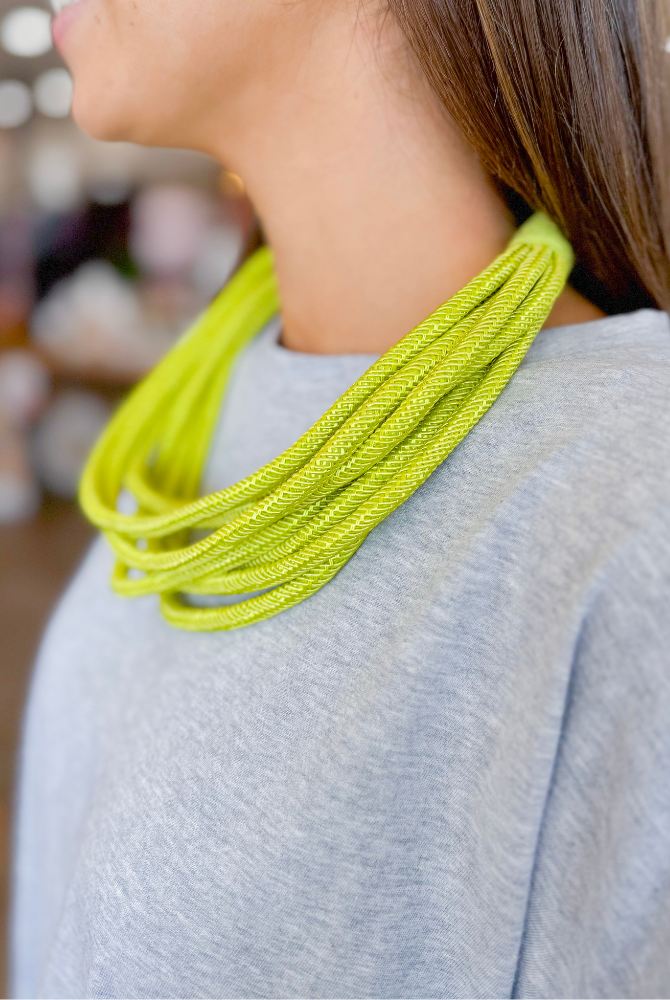 Lilly Slub Rope Necklace in Citrus