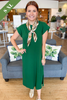 Crisp and Cozy T-shirt Dress in Green