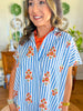 Karlie | Stripe Floral V-Neck Shirt Dress