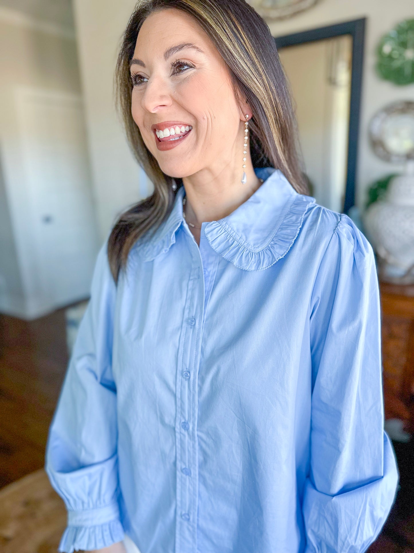 The Charlotte Ruffle Collar Top