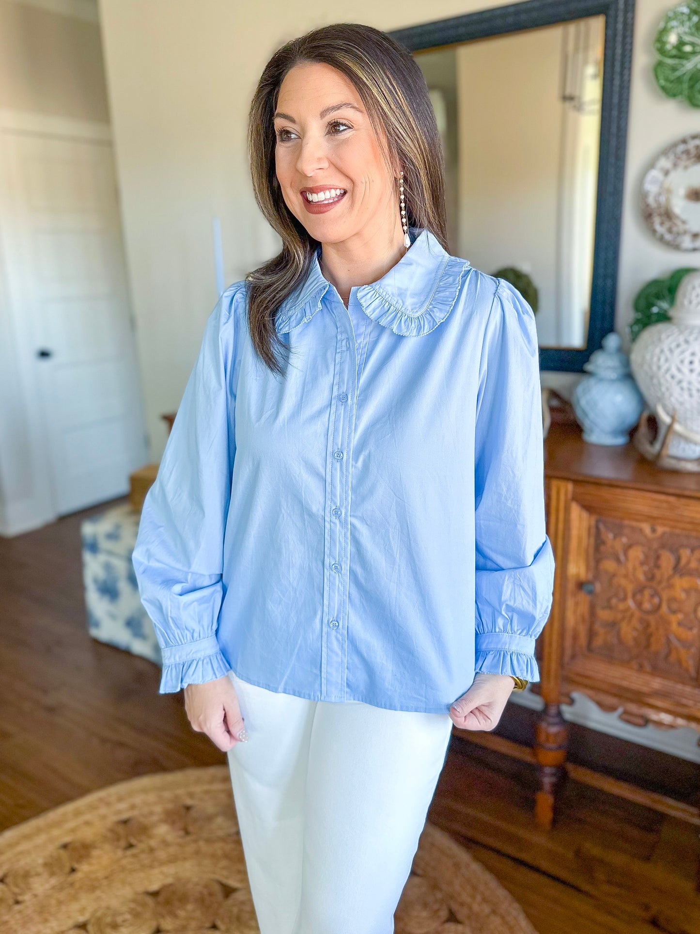 The Charlotte Ruffle Collar Top