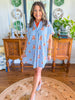 Karlie | Stripe Floral V-Neck Shirt Dress