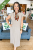 Crisp and Cozy T-shirt Dress in Ash Mocha