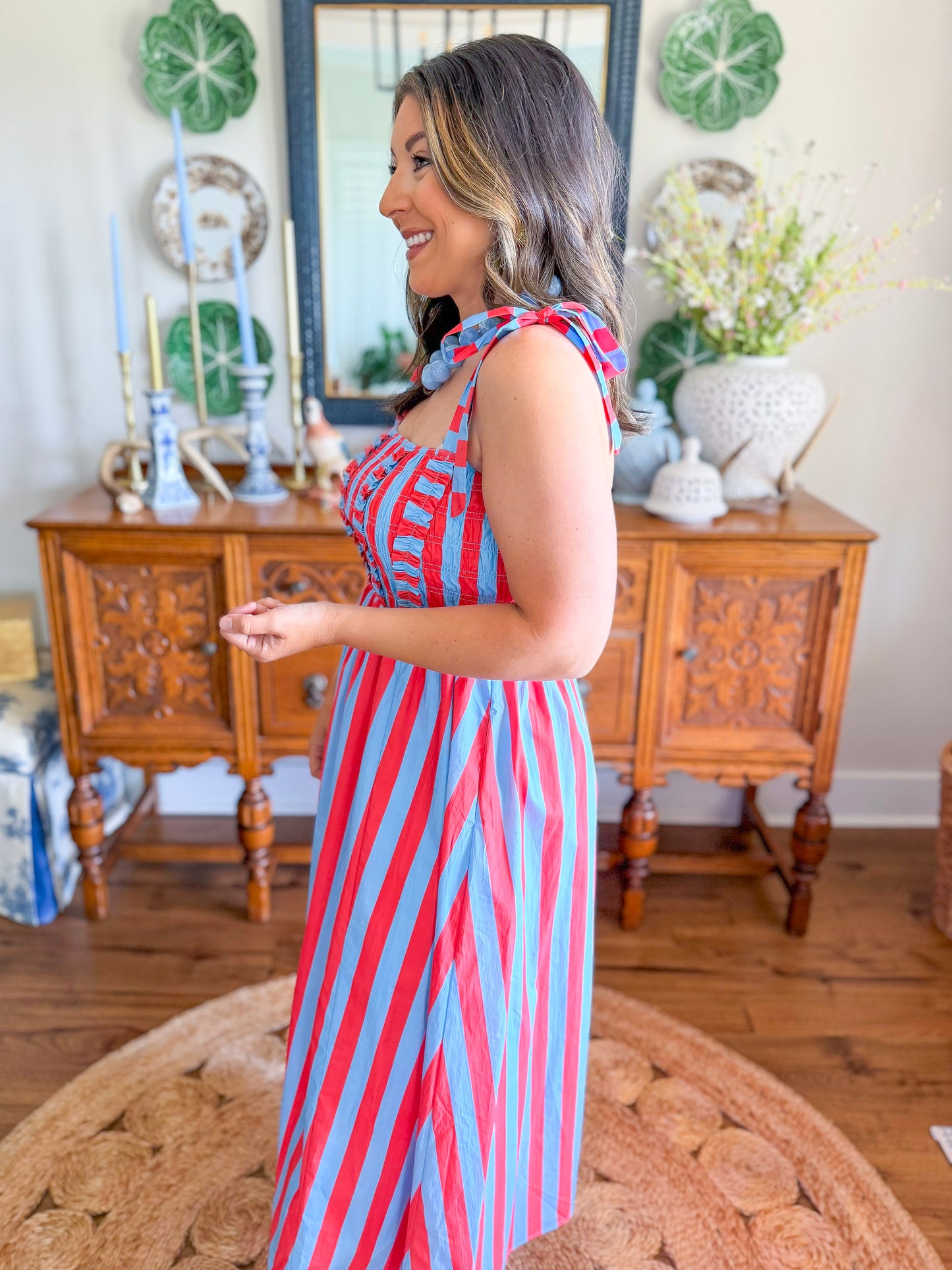 Liberty Stripe Midi Dress