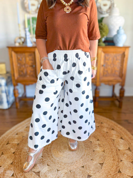 The Timeless Dot Pants in White