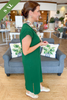 Crisp and Cozy T-shirt Dress in Green