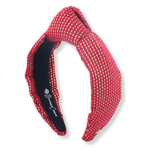 Brianna Cannon Solid Tweed and Gold Headband in Red