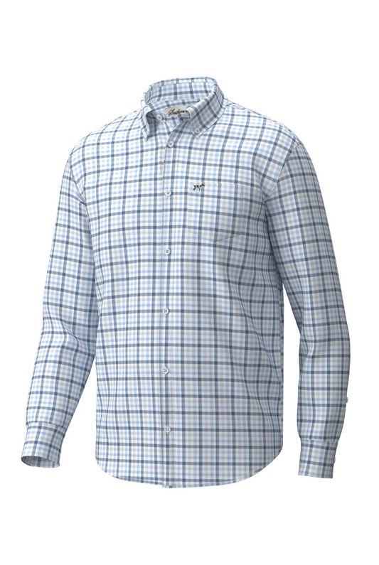 Southern Point Hadley Luxe Lite Long Sleeve Button Down in Sanders Gingham