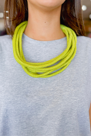 Lilly Slub Rope Necklace in Citrus