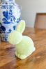 Flocked Pastel Seated Bunny With Pom Pom Tail