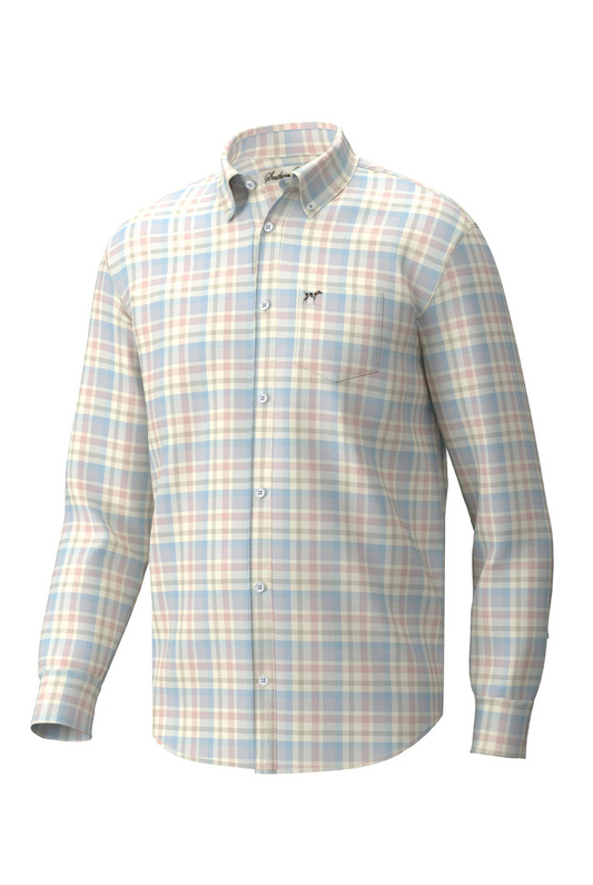 Southern Point Hadley Luxe Lite Long Sleeve Button Down in Garrison Plaid