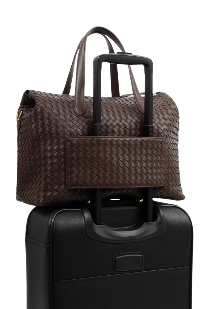 Katie Loxton | Milan Hand Woven Cabin Bag in Chocolate