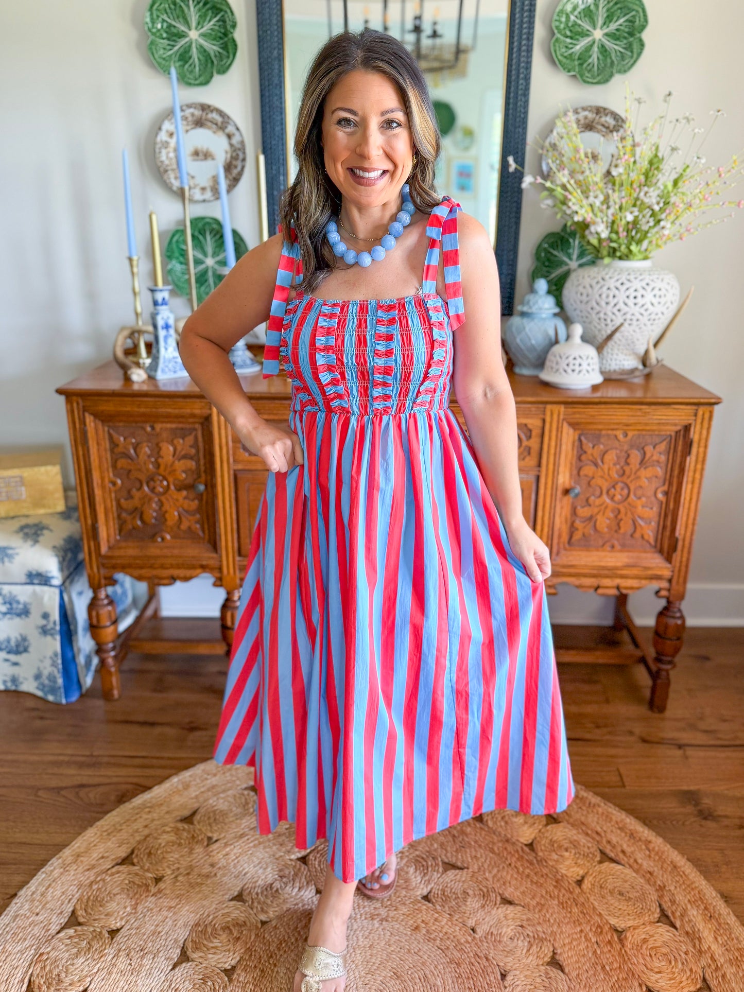 Liberty Stripe Midi Dress