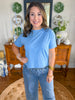 The Modern Basics Tee in Heather Ocean Blue