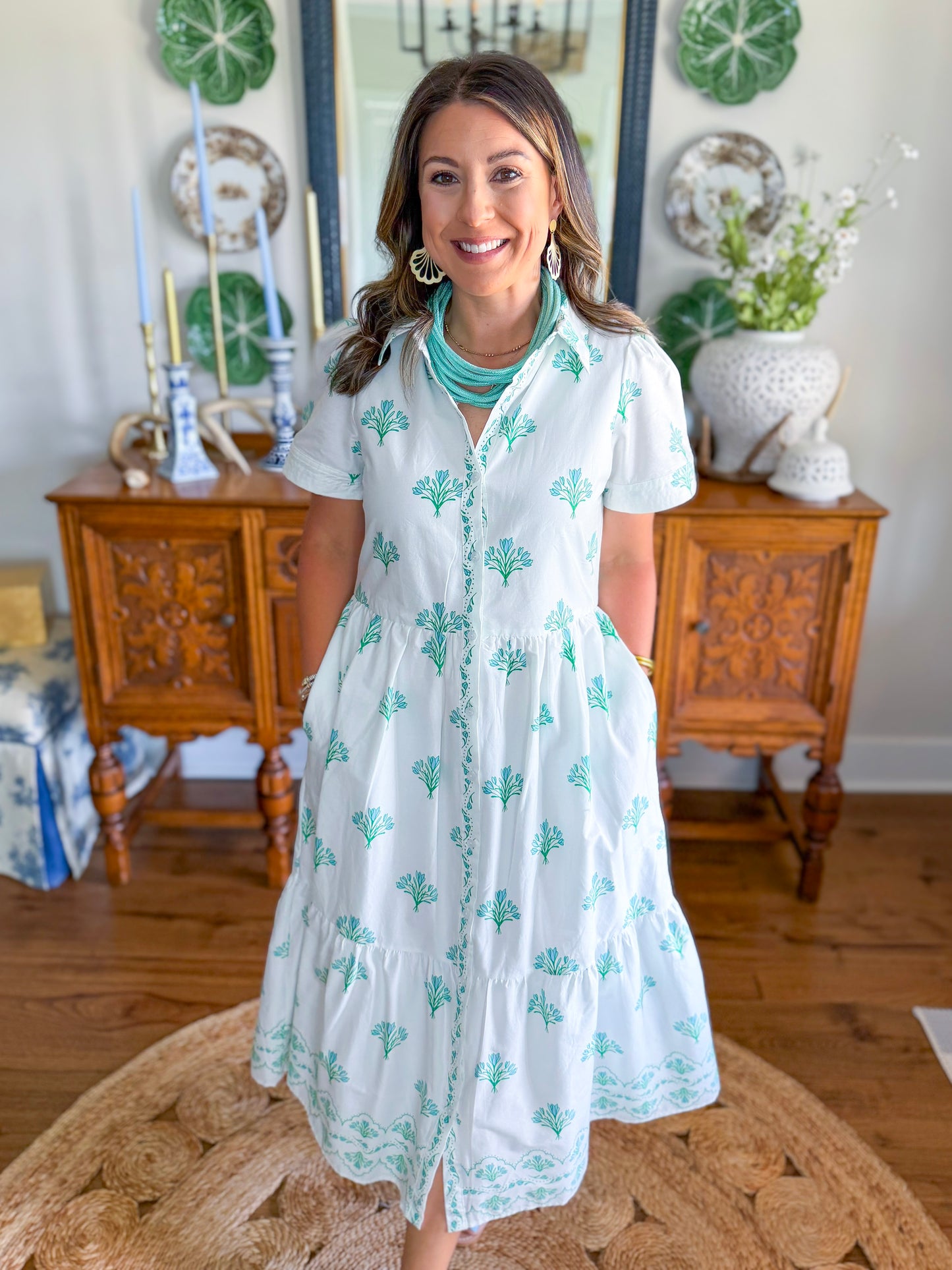 Mary Square | Jema Dress in Bell Blooms Blue