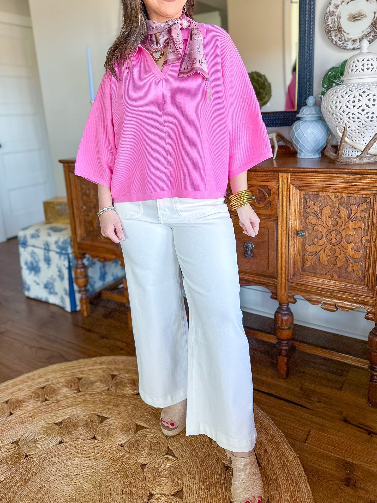 Polly High-Rise Wide Leg Jeans in White