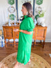 The Willow Bloom Midi Dress in Green