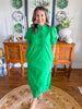 The Willow Bloom Midi Dress in Green