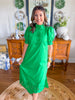 The Willow Bloom Midi Dress in Green