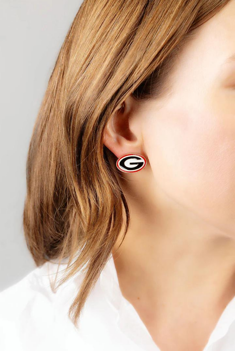 Women's Georgia Bulldogs Enamel Disc Stud Earrings