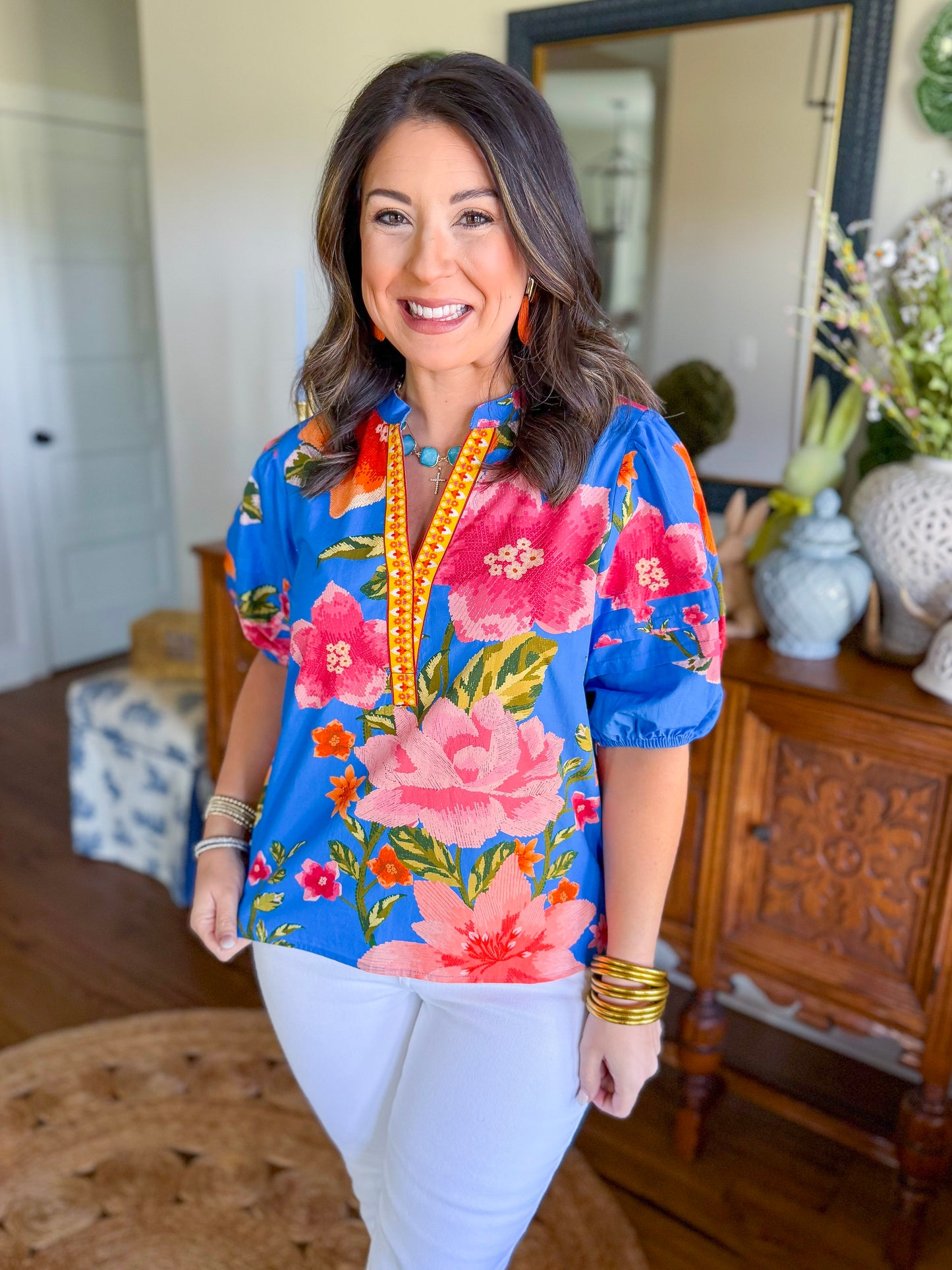 Raya Top in Capri Blossoms