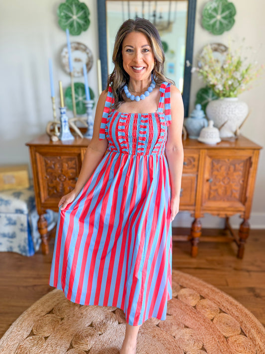 Liberty Stripe Midi Dress