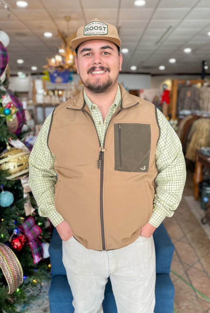 Dixie Decoy Pamlico Layering Vest in Tobacco