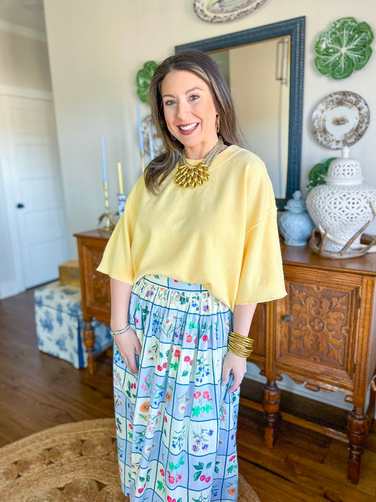 The Linden Knit Top in Yellow